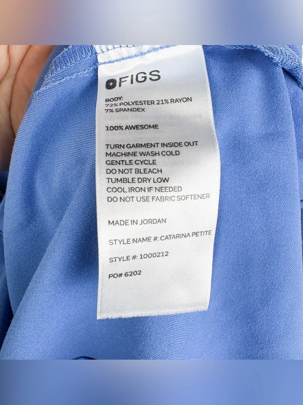 Figs Catarina One Pocket Scrub Top Ceil Blue Small Petite Doctor Nurse Medical_3